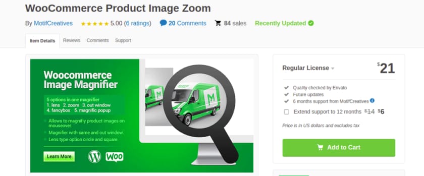 如果您正在经营由 WooCommerce 或 WordPress 提供支持的电子商务商店，那么 Motif Zoom Magnifier 是必须尝试并立即安装该的插件。